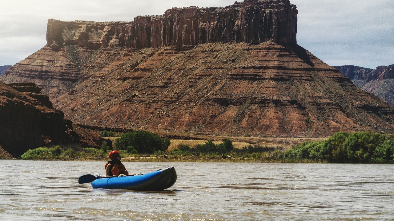 Inflatable kayaking on Colorado River